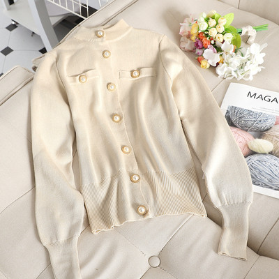 Női mellény O-alakú gallérral, fekete és bézs színben