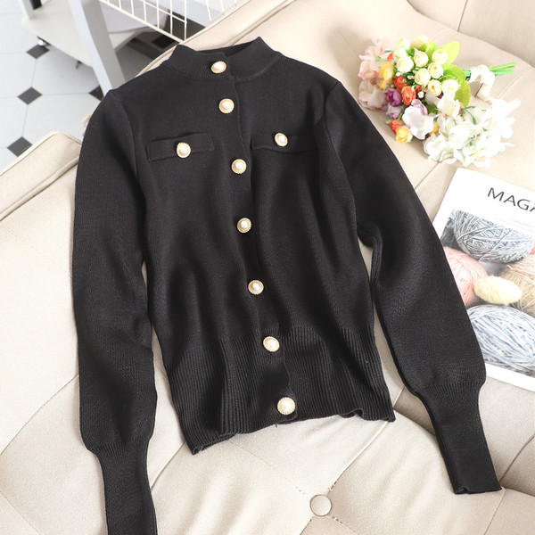 Női mellény O-alakú gallérral, fekete és bézs színben