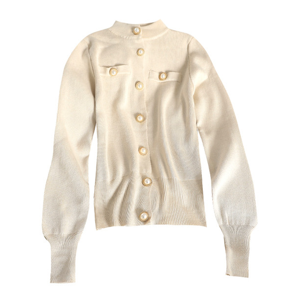 Női mellény O-alakú gallérral, fekete és bézs színben