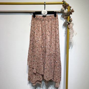 Hosszú szabású szoknya két színben virágmintával