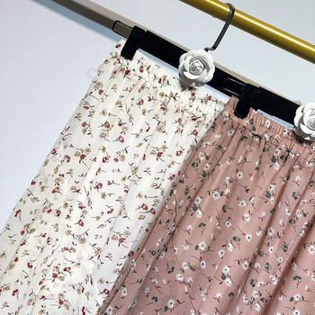 Hosszú szabású szoknya két színben virágmintával