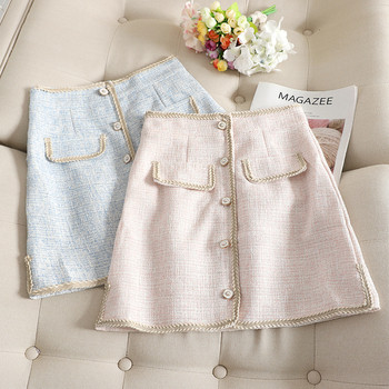 Stílusos női szoknya magas derékkal, világos színekben