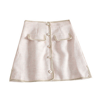 Stílusos női szoknya magas derékkal, világos színekben