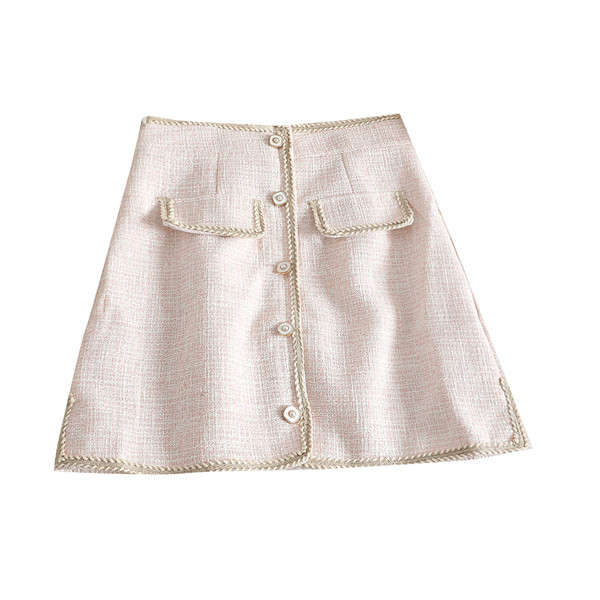 Stílusos női szoknya magas derékkal, világos színekben