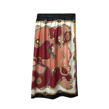 Hosszú, széles szoknya színes mintával, rugalmas derékkal