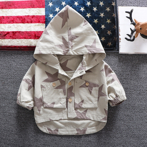 Új modell stílusos babakabát kapucnival fiúknak