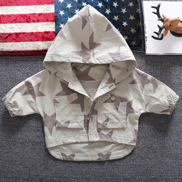 Új modell stílusos babakabát kapucnival fiúknak