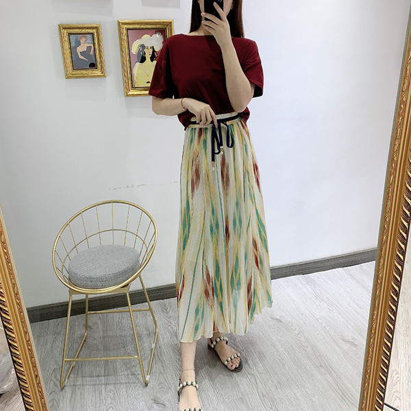 Női hosszú tüllszoknya derékban megkötővel