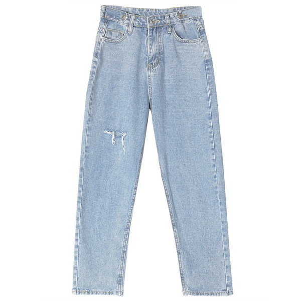 Női alkalmi farmer - egyenes modell magas derékkal