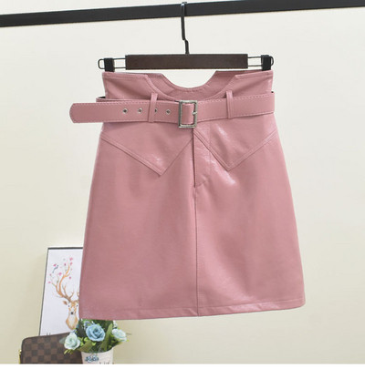 Modern női bőrszoknya övvel több színben