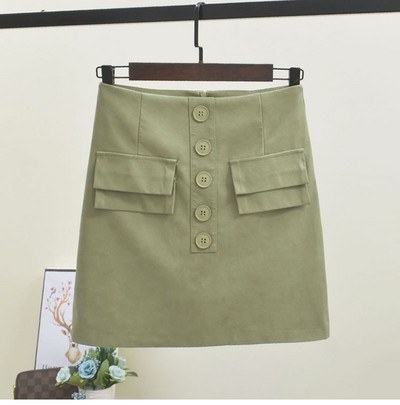 Női alkalmi szoknya gombokkal és zsebekkel több színben