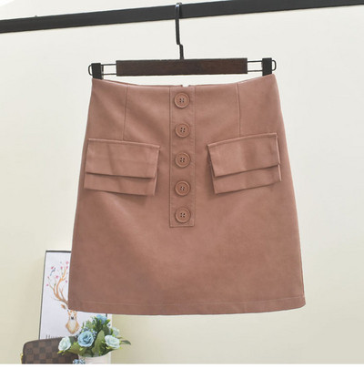 Női alkalmi szoknya gombokkal és zsebekkel több színben