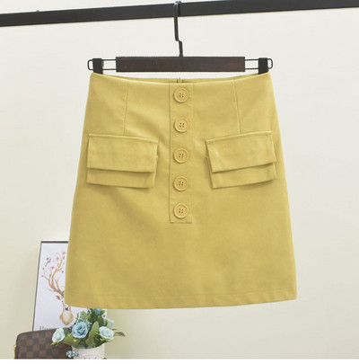 Női alkalmi szoknya gombokkal és zsebekkel több színben