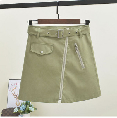 Női szoknya cipzárral és övvel több színben