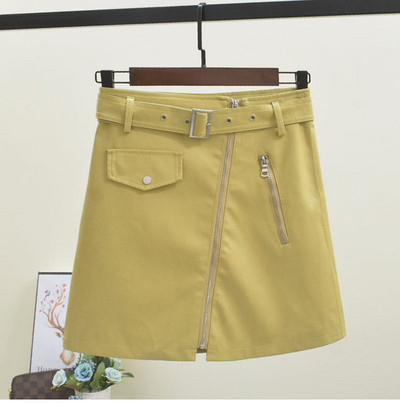 Női szoknya cipzárral és övvel több színben