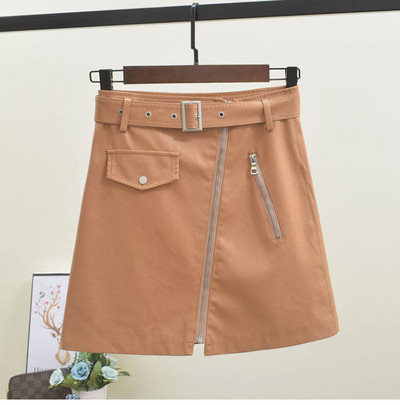 Női szoknya cipzárral és övvel több színben