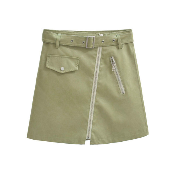 Női szoknya cipzárral és övvel több színben