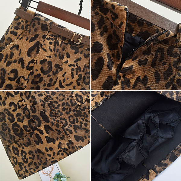 Állatmintás, magas derékú női szoknya