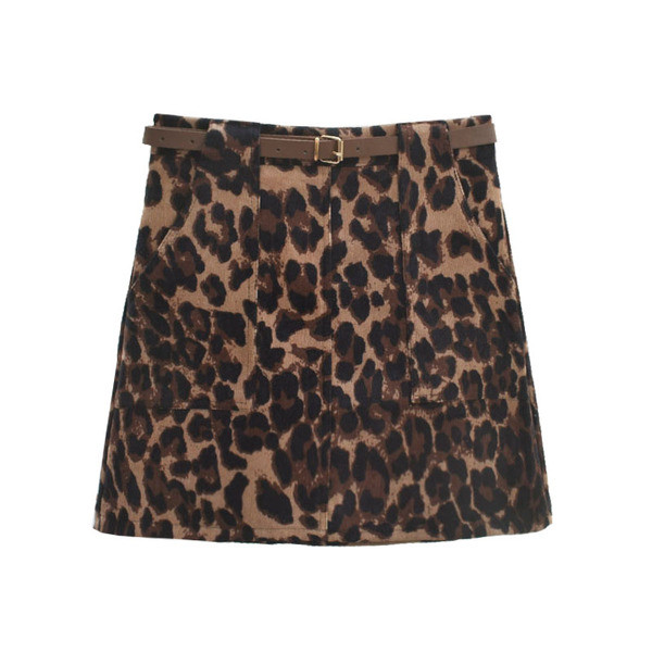 Állatmintás, magas derékú női szoknya
