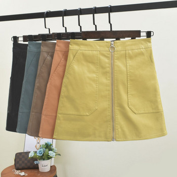 Női alkalmi szoknya cipzárral és zsebbel több színben