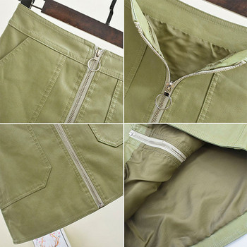 Női alkalmi szoknya cipzárral és zsebbel több színben