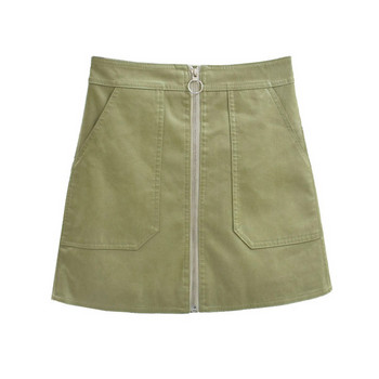 Női alkalmi szoknya cipzárral és zsebbel több színben