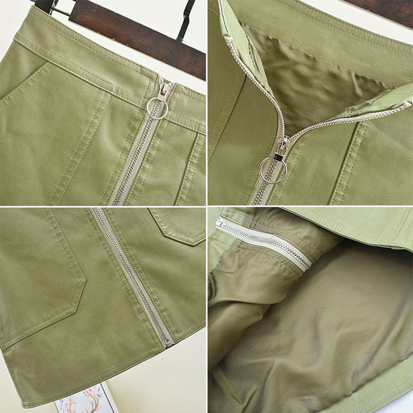 Női alkalmi szoknya cipzárral és zsebbel több színben