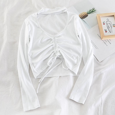 Modern női blúz, hosszú ujjú fehér, piros és fekete színben