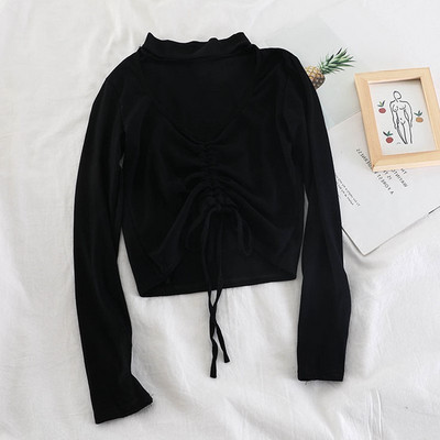 Modern női blúz, hosszú ujjú fehér, piros és fekete színben