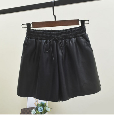 Női bőr rövidnadrág elasztikus derékkal, többféle színben