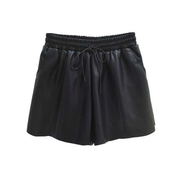 Női bőr rövidnadrág elasztikus derékkal, többféle színben
