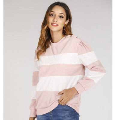 Alkalmi női blúz hosszú ujjal, rózsaszínben