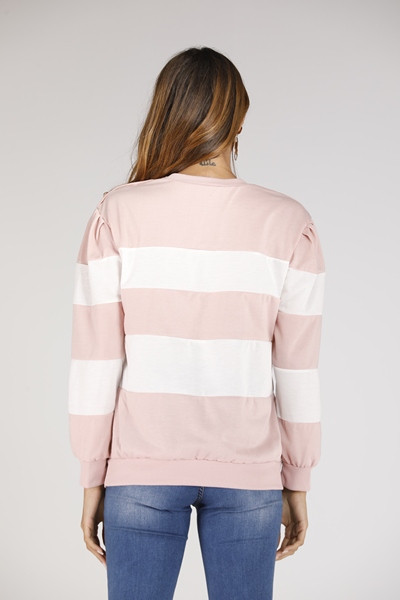 Alkalmi női blúz hosszú ujjal, rózsaszínben