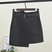 Aktuális női szoknya aszimmetrikus modell fekete színben