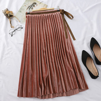 Redős női bársony szoknya derékkötővel több színben