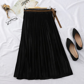 Redős női bársony szoknya derékkötővel több színben