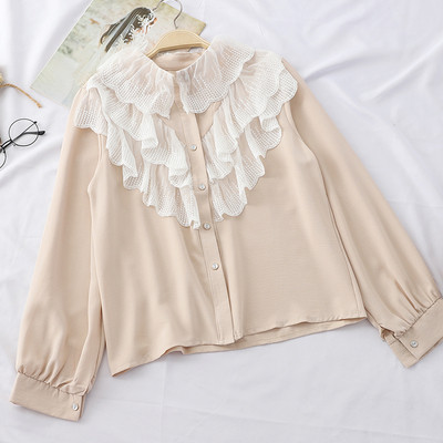 Stílusos női hosszú ujjú ing fekete, fehér és bézs színben