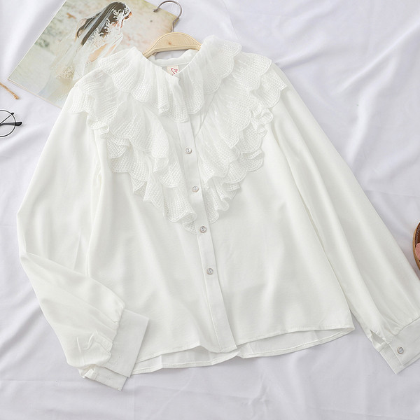 Stílusos női hosszú ujjú ing fekete, fehér és bézs színben