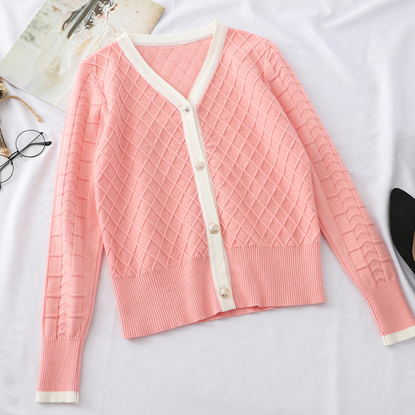 Modern, két részből álló női szett, egy szoknyával és egy kardigánnal, három színben