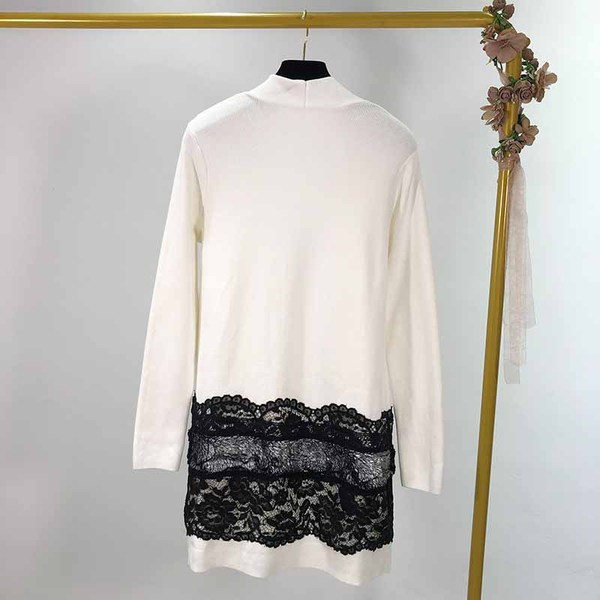 Kapcsolás nélküli hosszú női kardigán, fehér, csipkével