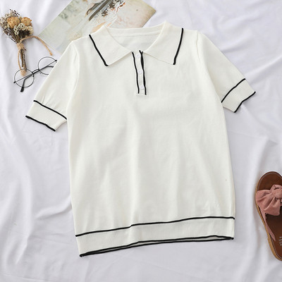 Női póló gallérral és gombokkal több színben