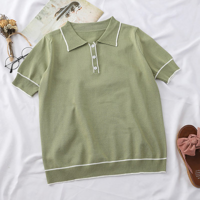 Női póló gallérral és gombokkal több színben