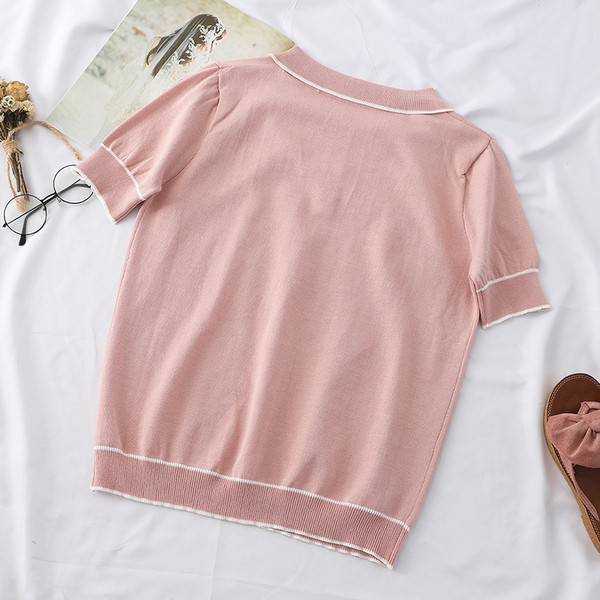 Női póló gallérral és gombokkal több színben