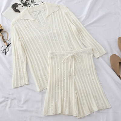 Új modell kötött női kétrészes szett négy színben