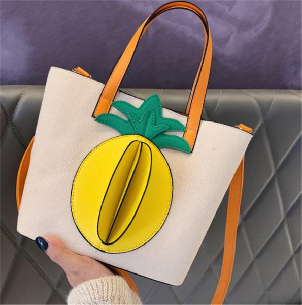 Modern női táska ananászos sárga és zöld színben