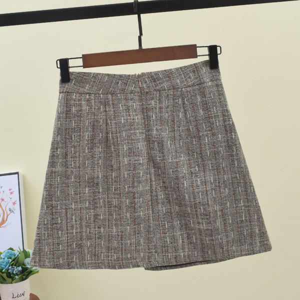 Aszimmetrikus női szoknya modell szürke színben