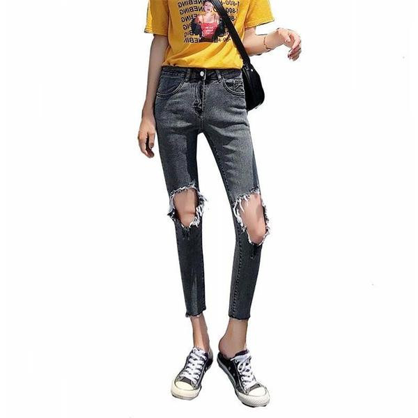 Aktuális női farmer Karcsú modell szürke színben