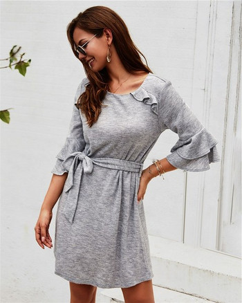 Alkalmi női ruha 3/4-es ujjal és nyakkendővel, négy színben