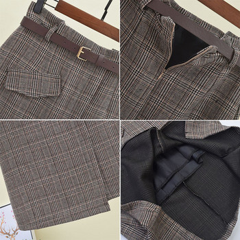 Női kockás szoknya aszimmetrikus modell