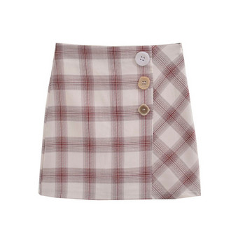 Kockás női szoknya gombokkal több színben